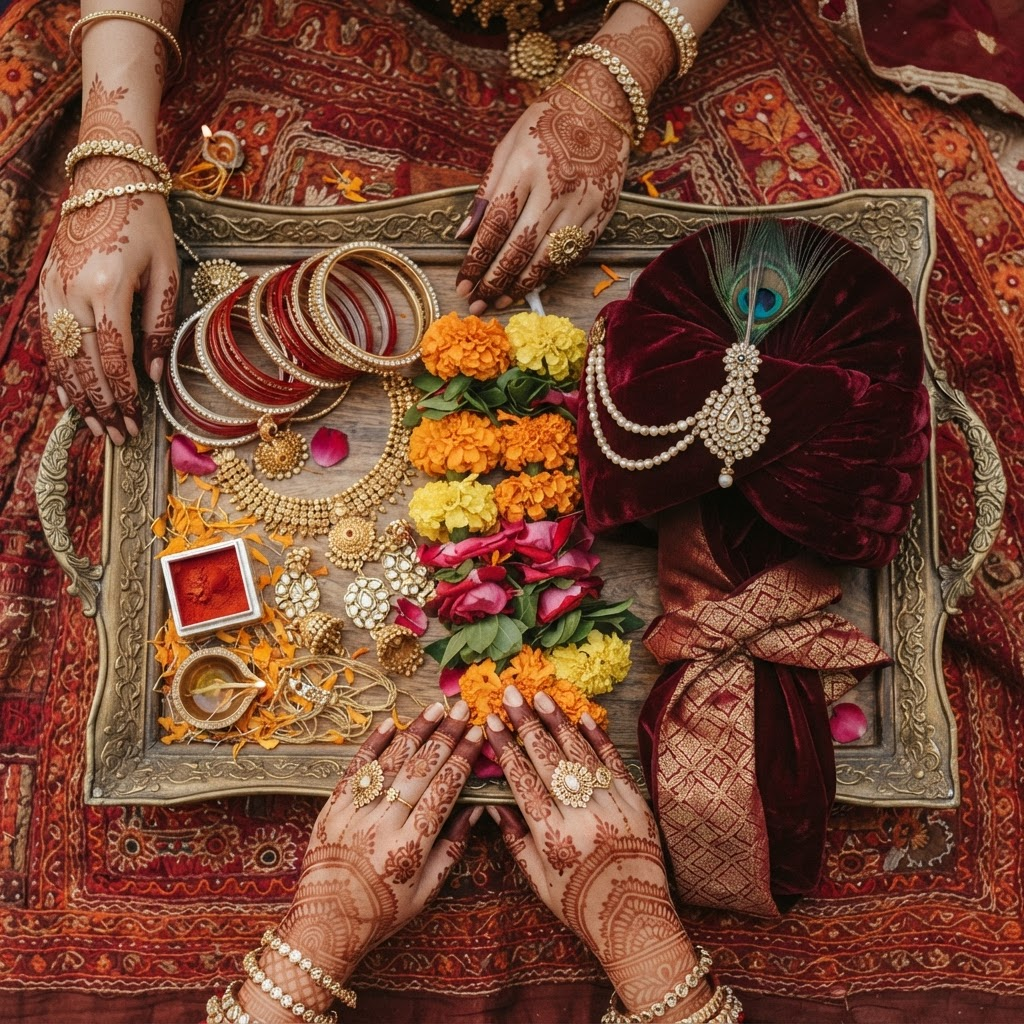 Wedding detail flat lay